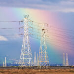 Rainbow and Power Lines at the Palo Alto Baylands